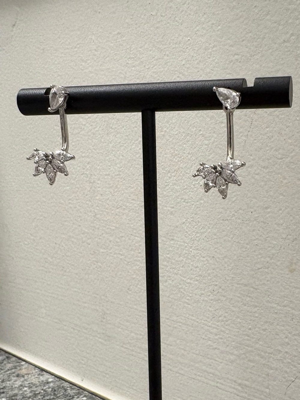 Elegant Silver front back earring or an ear jacket
